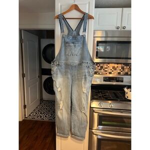 Torrid Distressed Denim Overalls